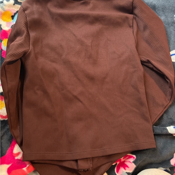 Brown Ribbed Zip-Up Jacket - Picture 3 of 3